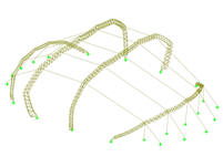 3D model hlavní nosné konstrukce s animací deformací v programu RFEM (© formTL)