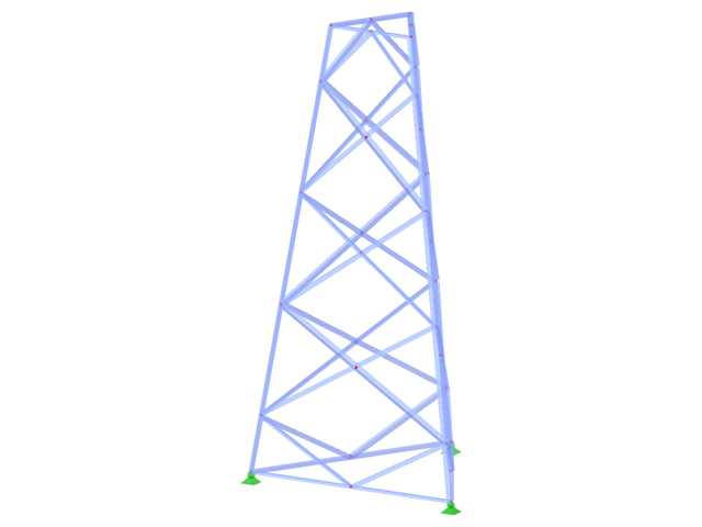 ID modelu 2341 | TST038-b | Příhradový stožár | Trojúhelníkový půdorys | Kosočtvercové diagonály (spojené, přímé)