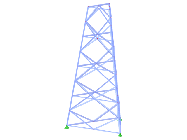 ID modelu 2364 | TST040 | Příhradový stožár | Trojúhelníkový půdorys | Kosočtvercové diagonály a horizontály