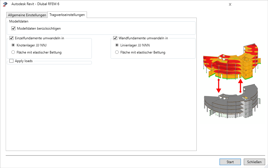Export to RFEM – Structural Settings