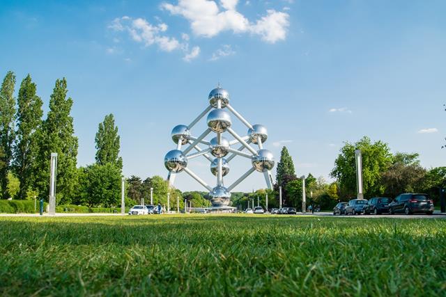 View of Atomium in Brussels, Belgium