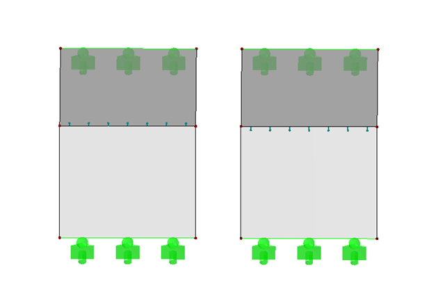 Articulación lineal entre dos superficies