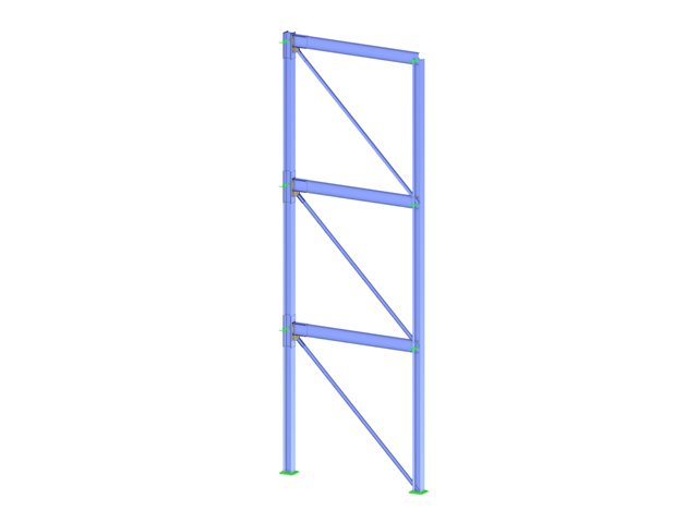 Modèle 004297 | Structure de plancher en acier avec diagonales de contreventement