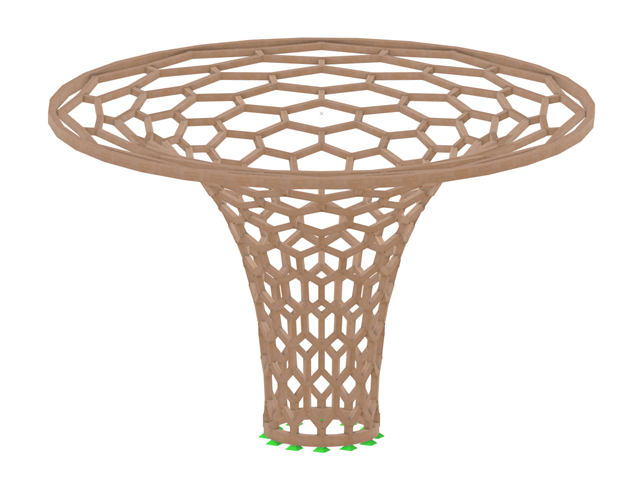 Modelo 004293 | Estrutura de casca de grelha em madeira | Grelha hexagonal