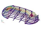 穹顶钢结构的 RFEM 变形图 (© Octatube)