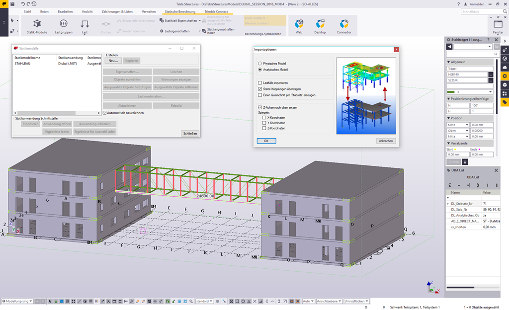 Přenos fyzického modelu z Tekla Structures do programu RFEM