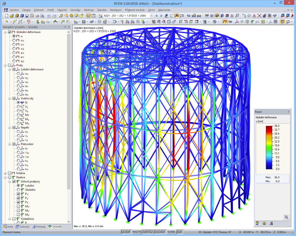 Ocelová konstrukce pro 360 ° panoráma | Posouzení v programu RFEM společností Ingenieurbüro Knapp, Gernsbach, Německo | www.tragwerk-knapp.de a Ingenieurbüro Schnur, Waldmohr, Německo | www.ib-schnur.de