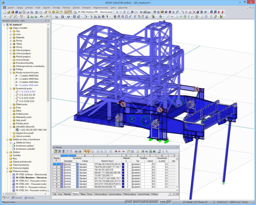 Zvedací stůl | Realizace v programu RFEM projekční kanceláří Ehlenz z Beckingenu, Německo | www.ibehlenz.de