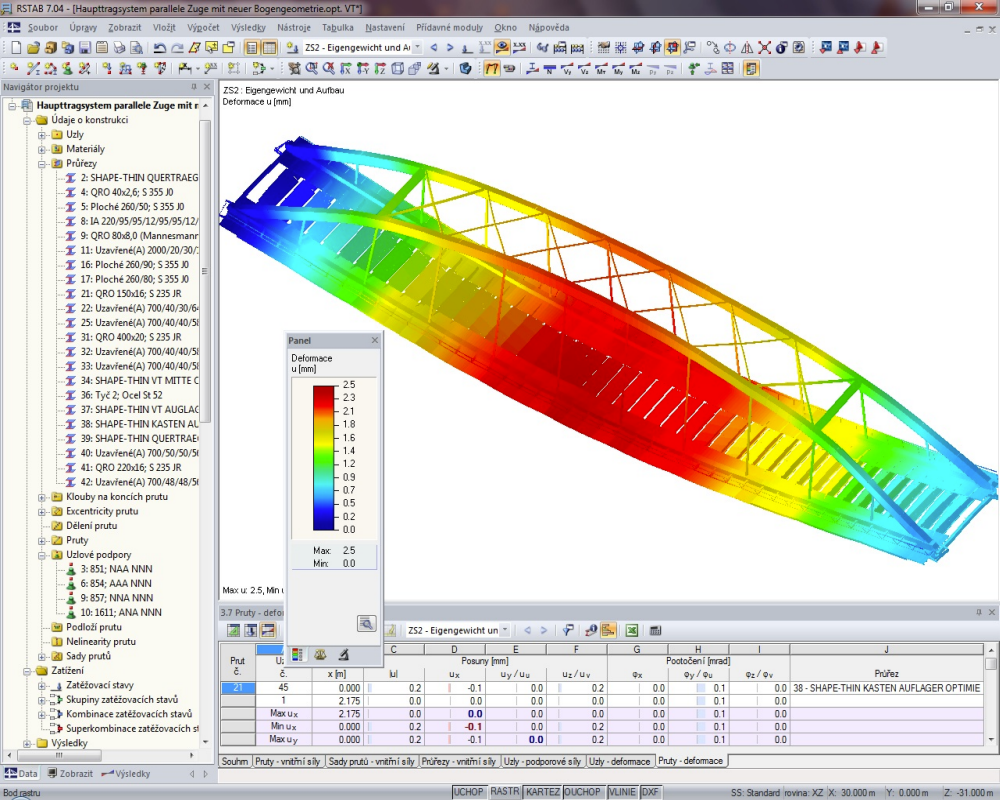 Železniční most | Radoslav Dimitrov, student stavební fakulty TU Drážďany v Německu, navrhl konstrukci v programu RSTAB 