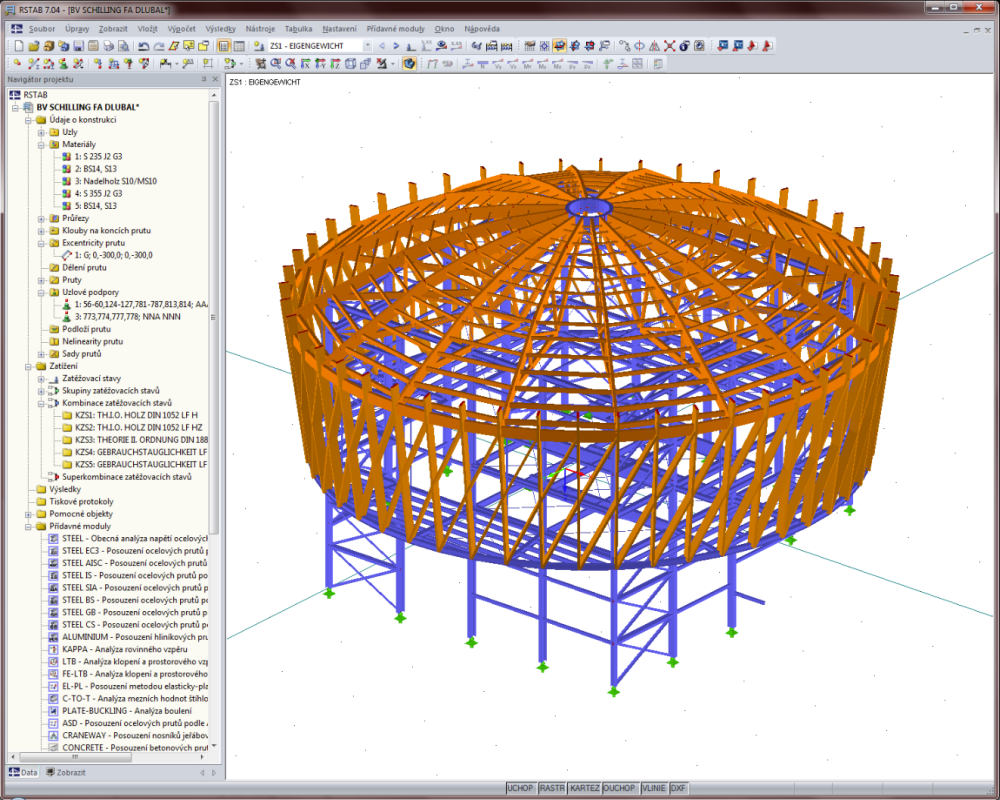 Bioelektrárna Schilling GmbH | Navrženo projekční kanceláří George Gutera, Stetten, Germany Georg.Guter@t-online.de v programu RSTAB