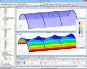 Membránová konstrukce před a po form-findingu v programu RFEM