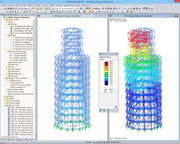 Lešení pro rekonstrukci věží v Kerpenu, Německo | Posouzení v programu RFEM od IB Klimpel, Bochum, Německo | www.ib-klimpel.de