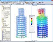 Lešení pro rekonstrukci věží v Kerpenu, Německo | Posouzení v programu RFEM od IB Klimpel, Bochum, Německo | www.ib-klimpel.de