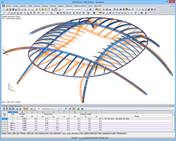 Deformace střechy stadionu (17 791 prutů)