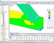 Odsazení dřevěného spoje - napětí na tělesech