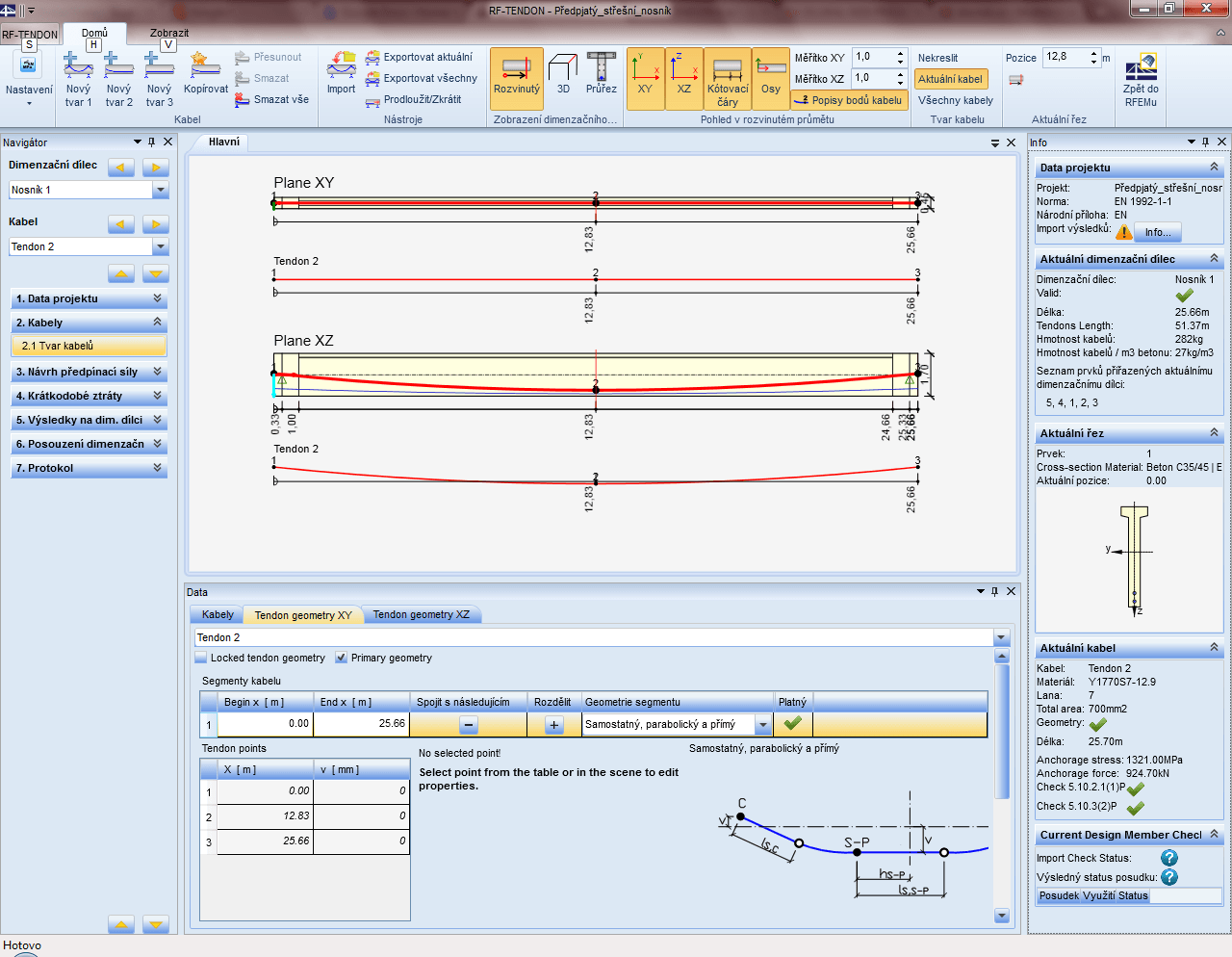 Maske 2.1 Anordnung der Spannglieder