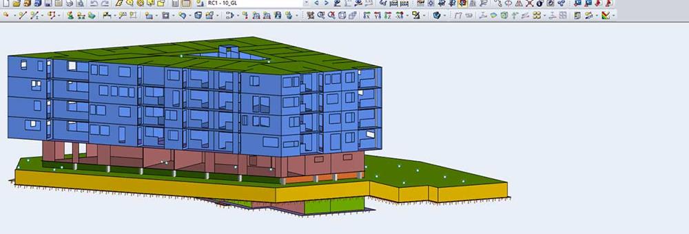 Software pro statické výpočty RFEM  - model budovy | Wörgl Zentrum Lenk, Rakousko | AGA-Bau-Planungs GmbH