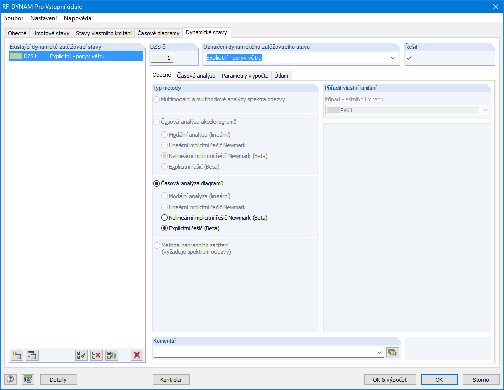 Wahl der nichtlinearen Analyse in RF-DYNAM Pro - Nichtlinerarer Zeitverlauf