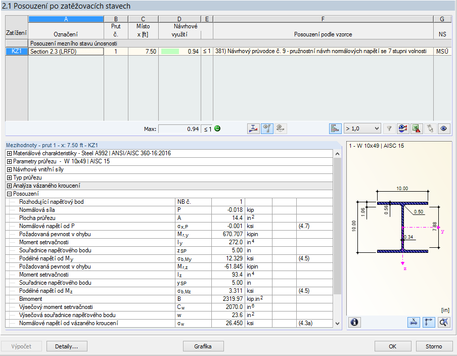 Stabilitätsnachweis inkl. Wölbkrafttorsion in RF-/STAHL AISC