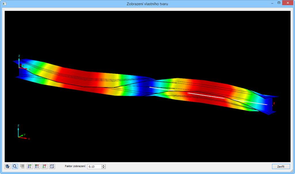 Grafische Darstellung der Eigenform in RF-/STAHL AISC