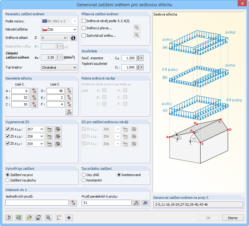 Schneelast nach Eurocode generieren