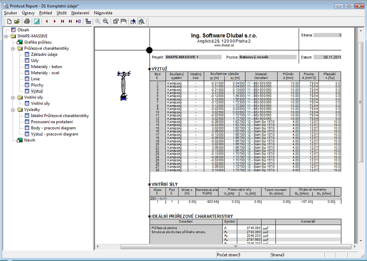 Querschnittswerte-Programm DICKQ | Ausdruckprotokoll