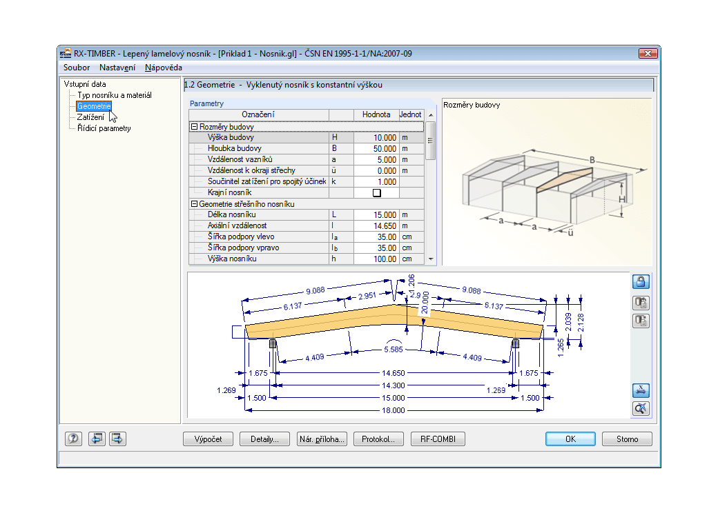 Eingabemaske 1.2 Geometrie