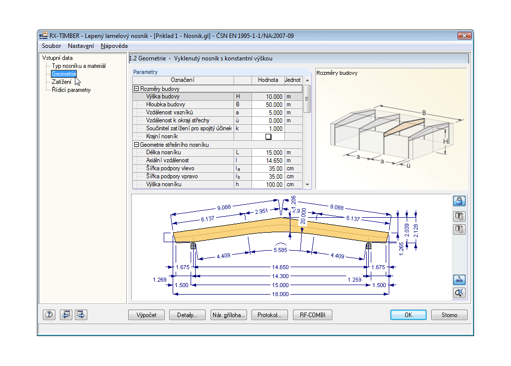 Eingabemaske 1.2 Geometrie