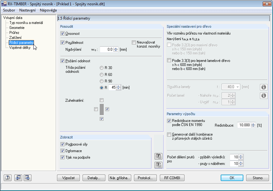 Maske 1.5 Steuerungsparameter