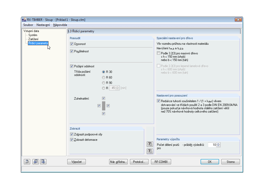 Maske 1.3 Steuerungsparameter