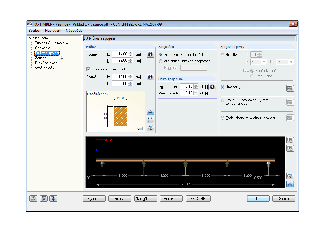 Maske 1.3 Querschnitt und Kopplung