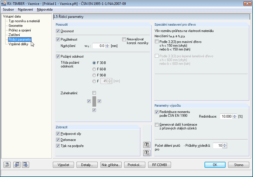Maske 1.5 Steuerungsparameter