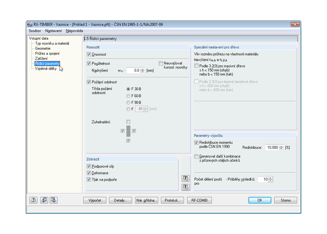 Maske 1.5 Steuerungsparameter