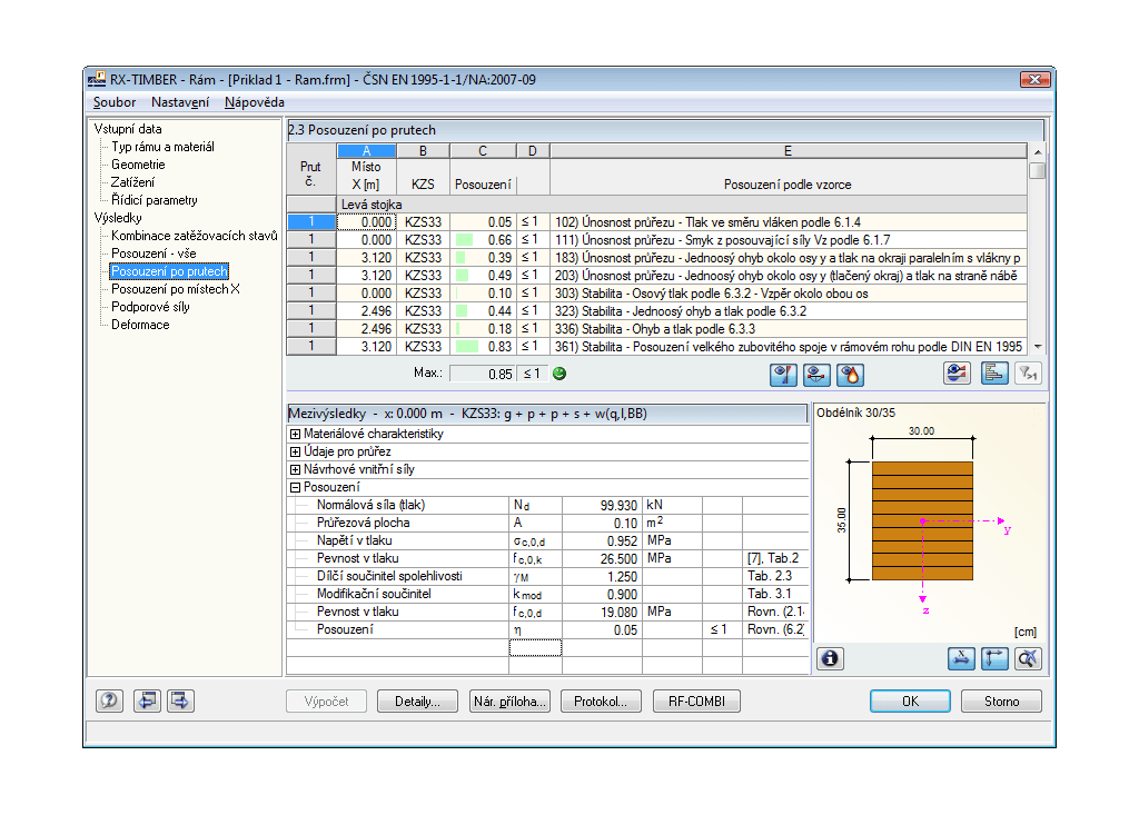 Maske 2.3 Nachweise - Stabweise