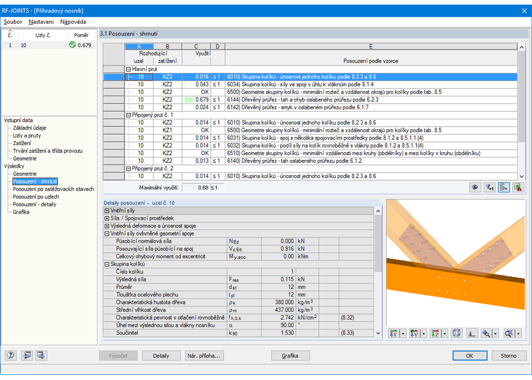 Ergebnisausgabe in Tabellenform