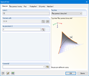 Zerlegung einer Membranfläche mit Hilfe des Linientyps "Schnitt mittels zwei Linien"