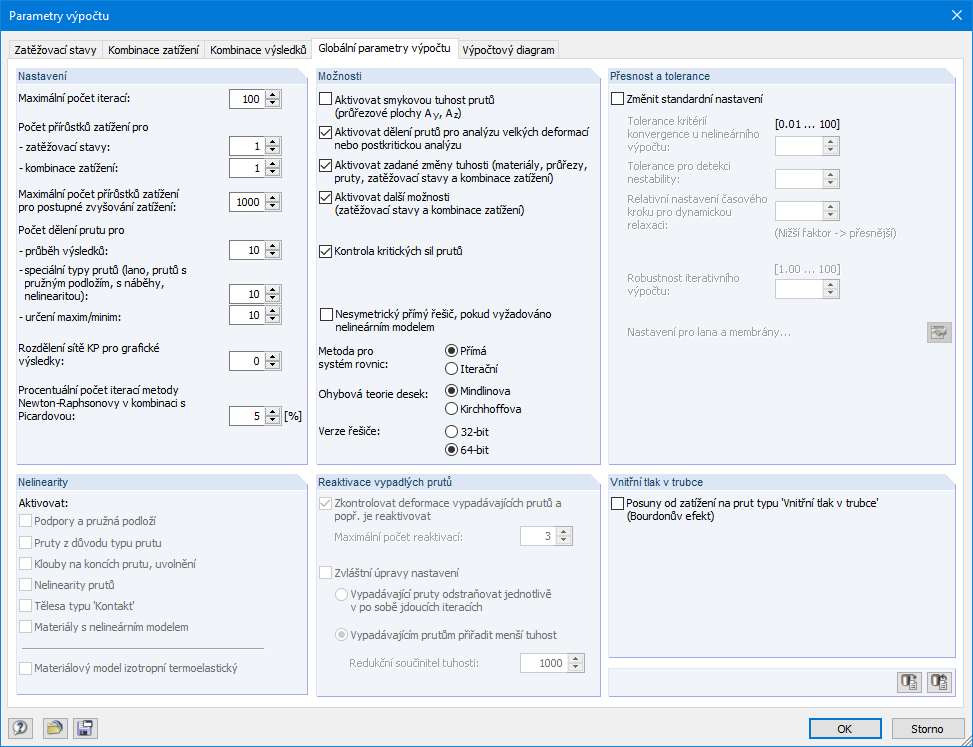 Globale Berechnungsparameter