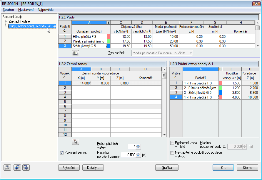 Základní údaje v RF-CONCRETE Surfaces