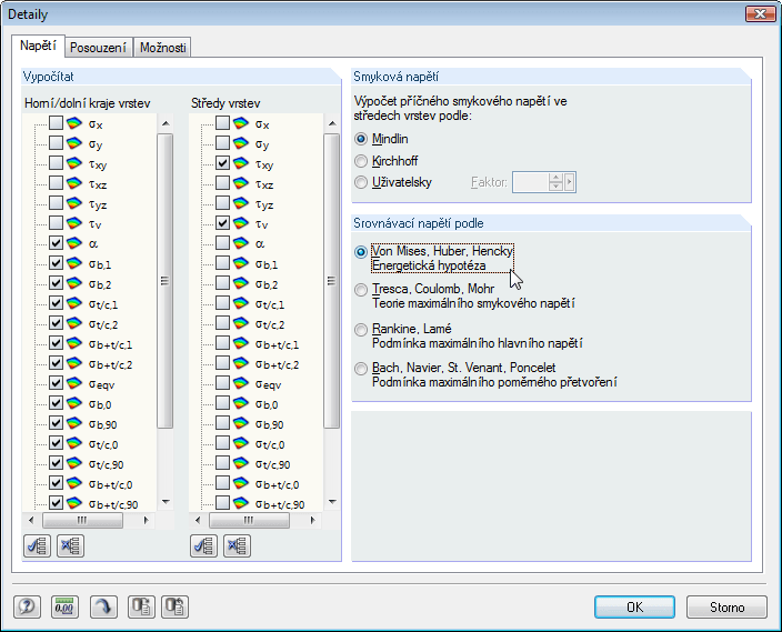 Elemente der erweiterten Steifigkeitsmatrix
