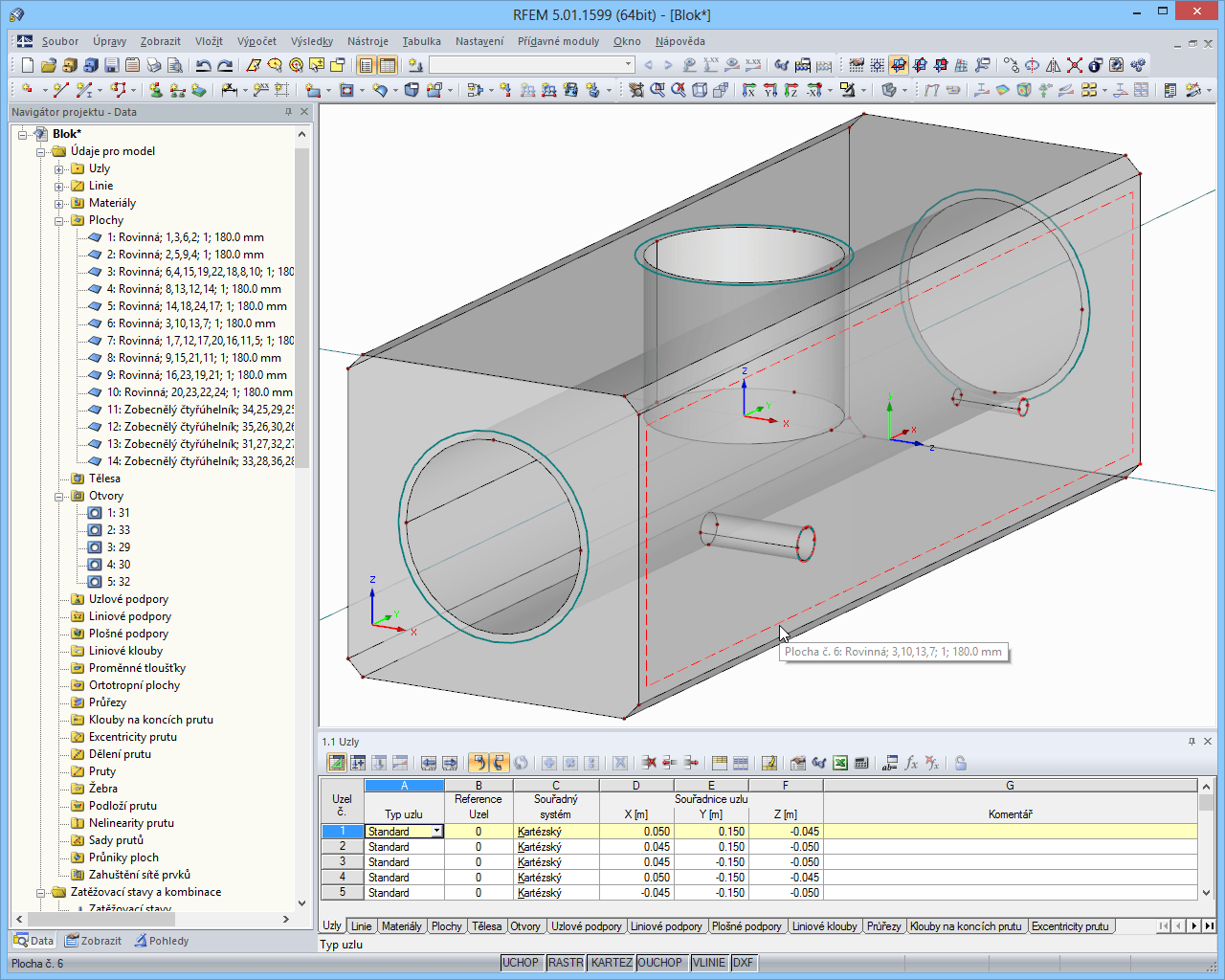 Blok v programu RFEM