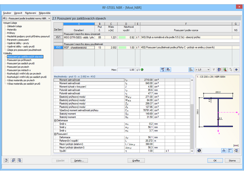 Nachweise lastfallweise