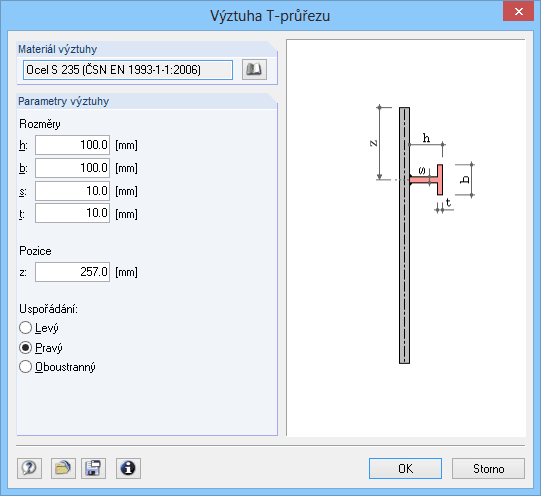 Eingabe einer T Beulsteife
