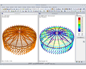 Grafické porovnání výsledků z RFEMu a modulu RF-TIMBER Pro