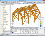 3D zobrazené využití na modelu v programu RFEM