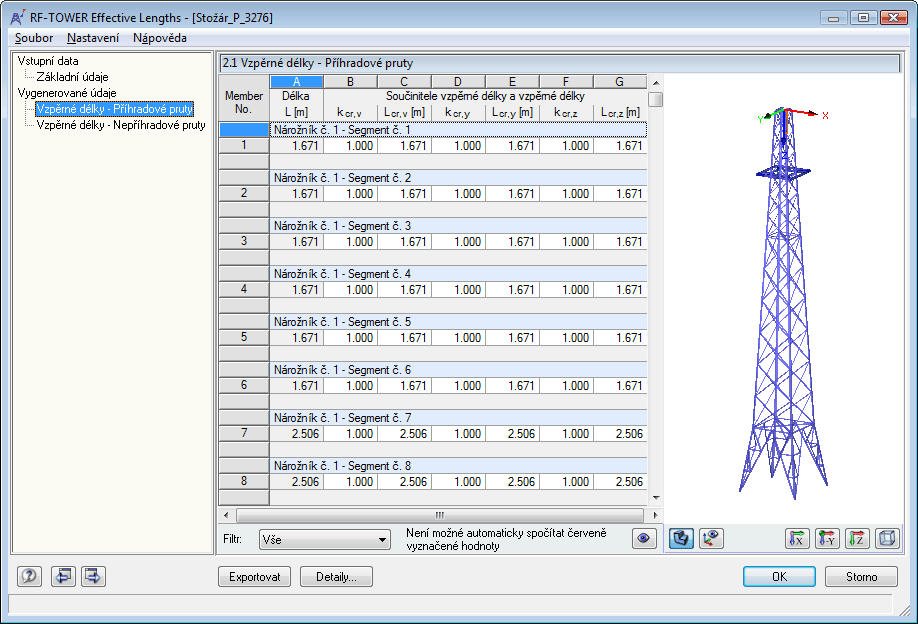 2.1 Vzpěrné délky - Příhradové pruty