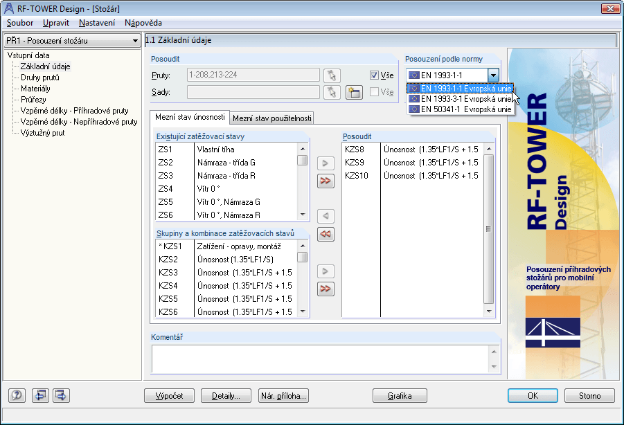 Základní údaje v RF-CONCRETE Surfaces