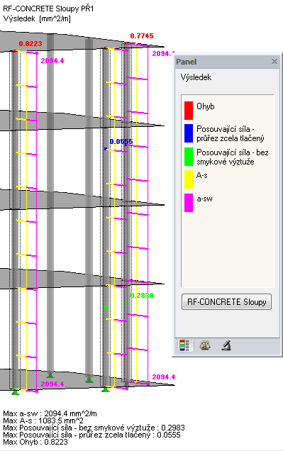 Grafické zobrazení výsledků v programu RFEM