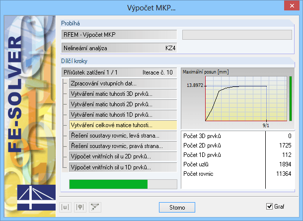 Nelineární výpočet vnitřních sil