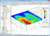 Grafické zobrazení výsledků v programu RFEM s deformací ve stavu II