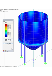 Výsledky v grafice RFEMu - Plochy